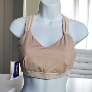 Joy Lab Light Beige Adjustable Crossback Sports Bra Size M